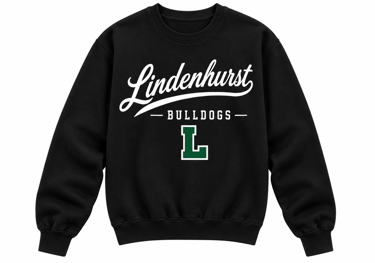 Lindenhurst Bulldogs Unisex Heritage Script Crewneck