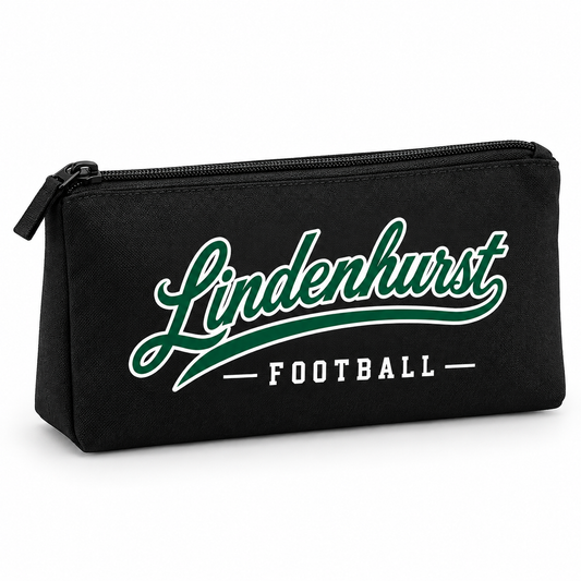 Lindenhurst Football Heritage Script Zipper Pouch in Black