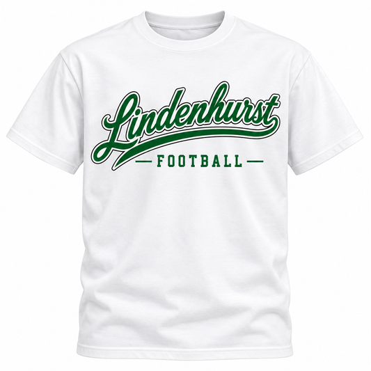Lindenhurst Football Heritage Script T-Shirt in White