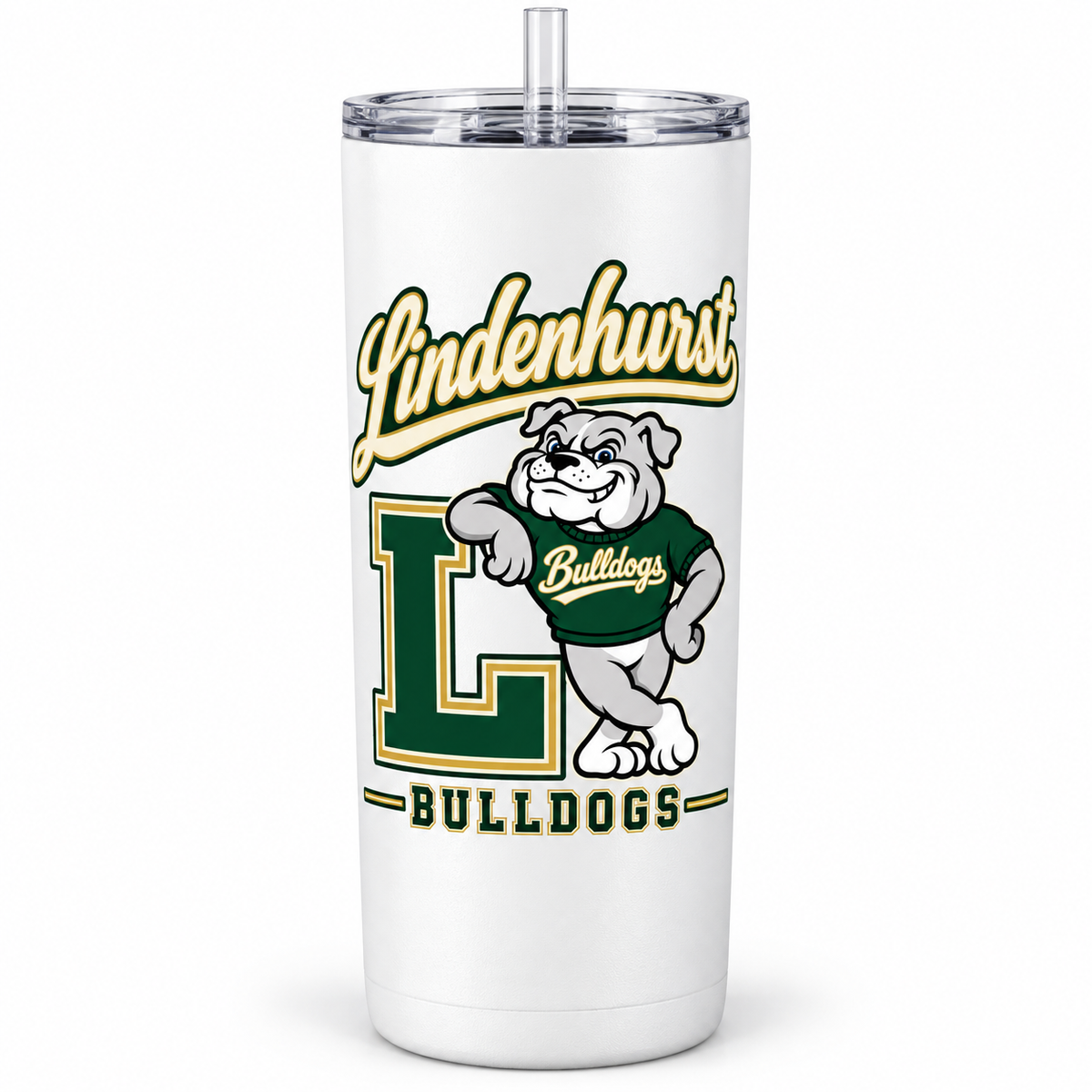 Lindenhurst Bulldogs Heritage 20 oz Tumbler White