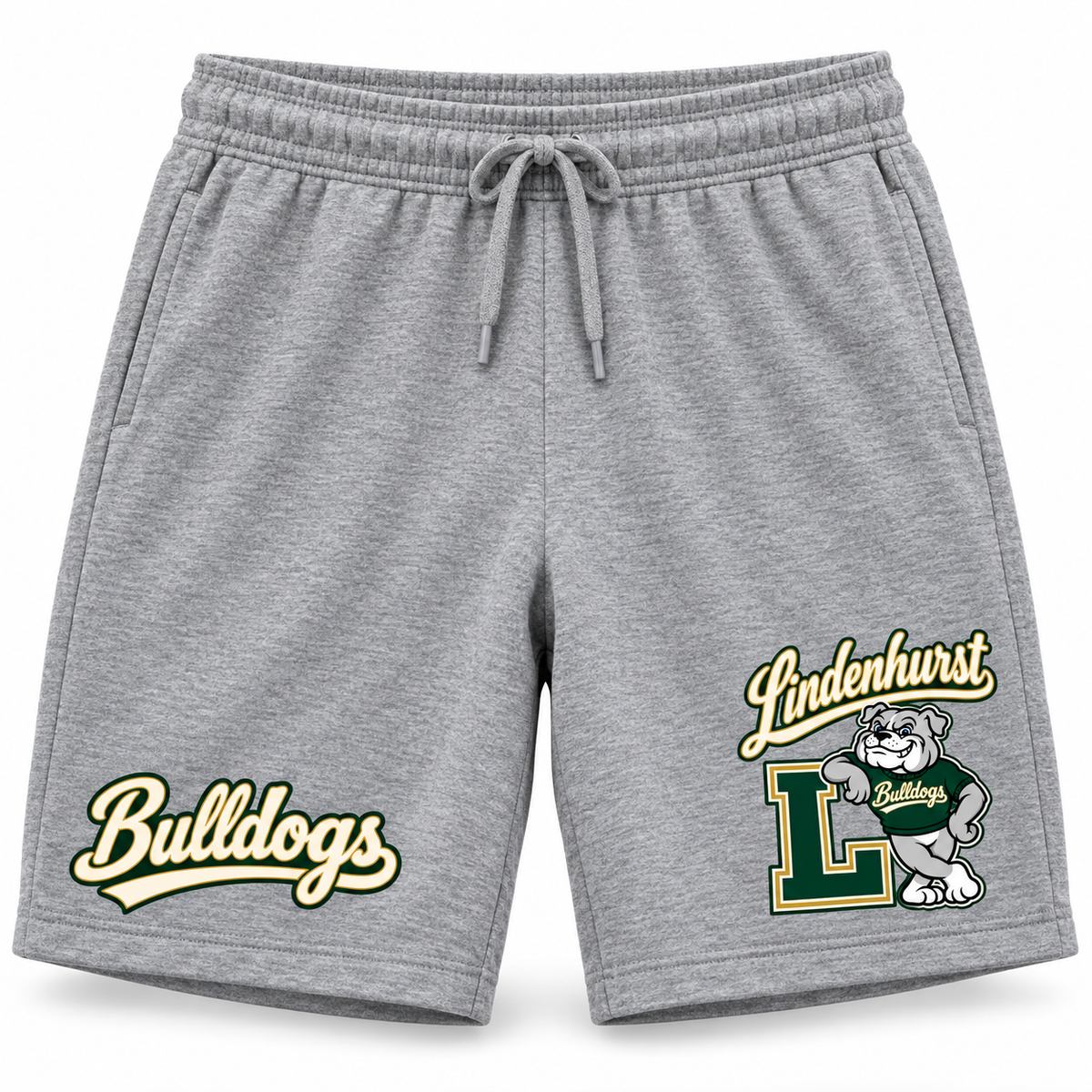 Lindenhurst Bulldogs Heritage Athletic Shorts Heather Gray