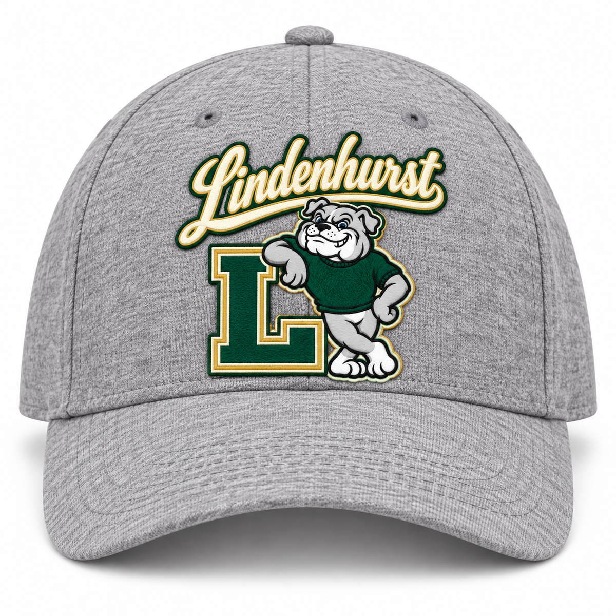 Lindenhurst Bulldogs Heritage Baseball Cap Heather Gray