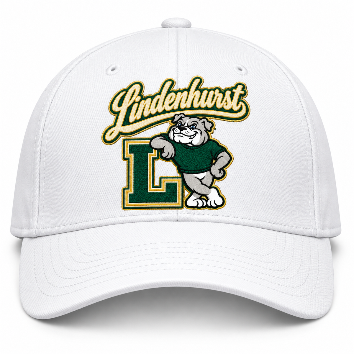 Lindenhurst Bulldogs Heritage Baseball Cap White