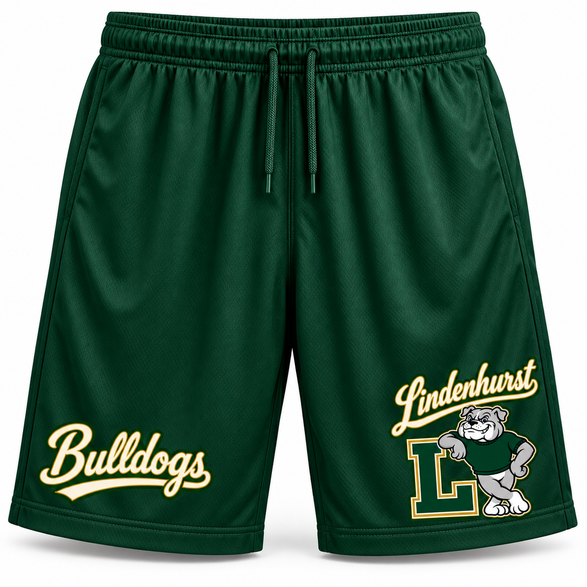 Lindenhurst Bulldogs Heritage Basketball Shorts Forest Green