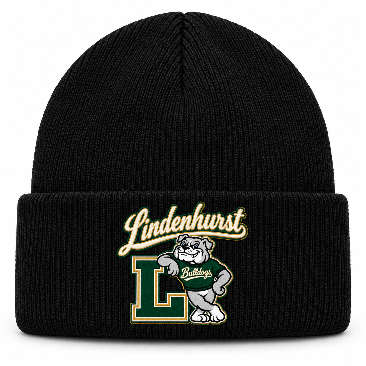 Lindenhurst Bulldogs Heritage Cuffed Beanie Black