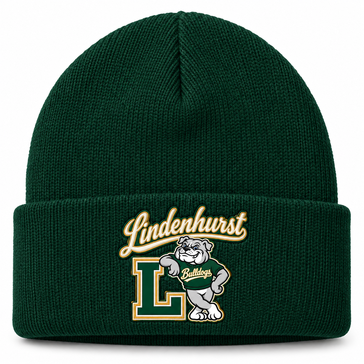 Lindenhurst Bulldogs Heritage Cuffed Beanie Forest Green
