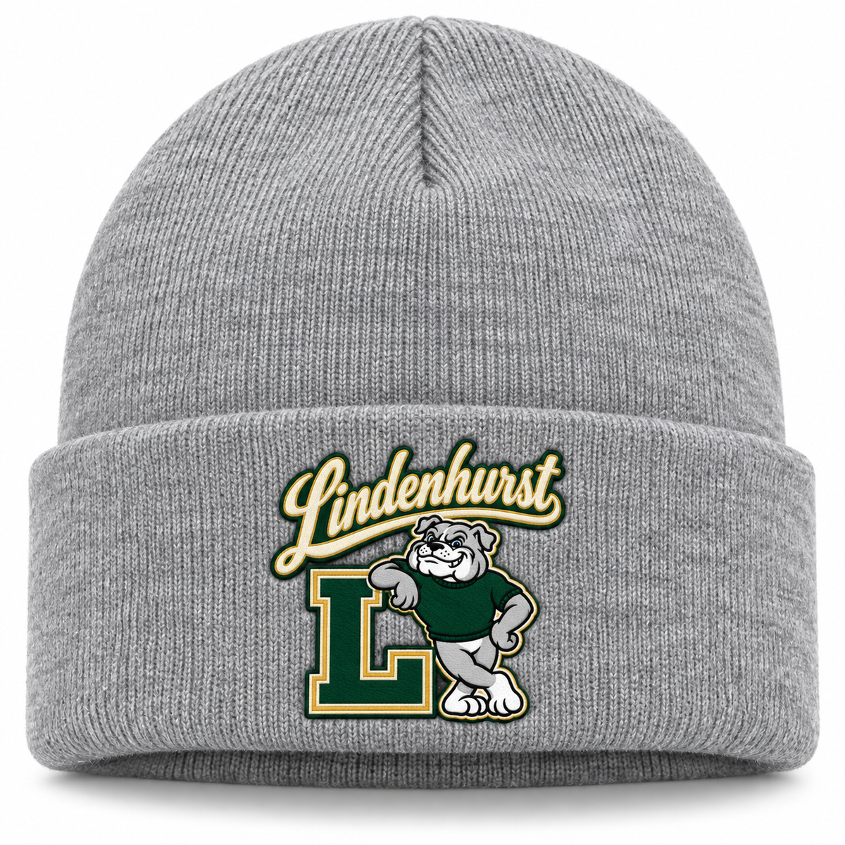 Lindenhurst Bulldogs Heritage Cuffed Beanie Heather Gray
