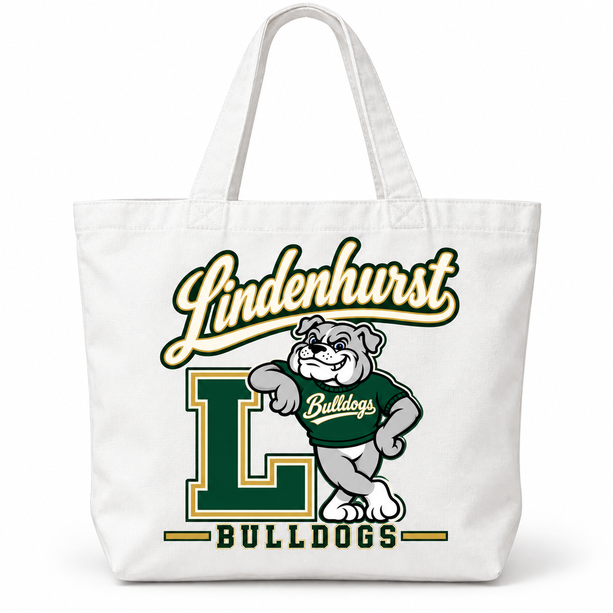 Lindenhurst Bulldogs Heritage Everyday Tote White