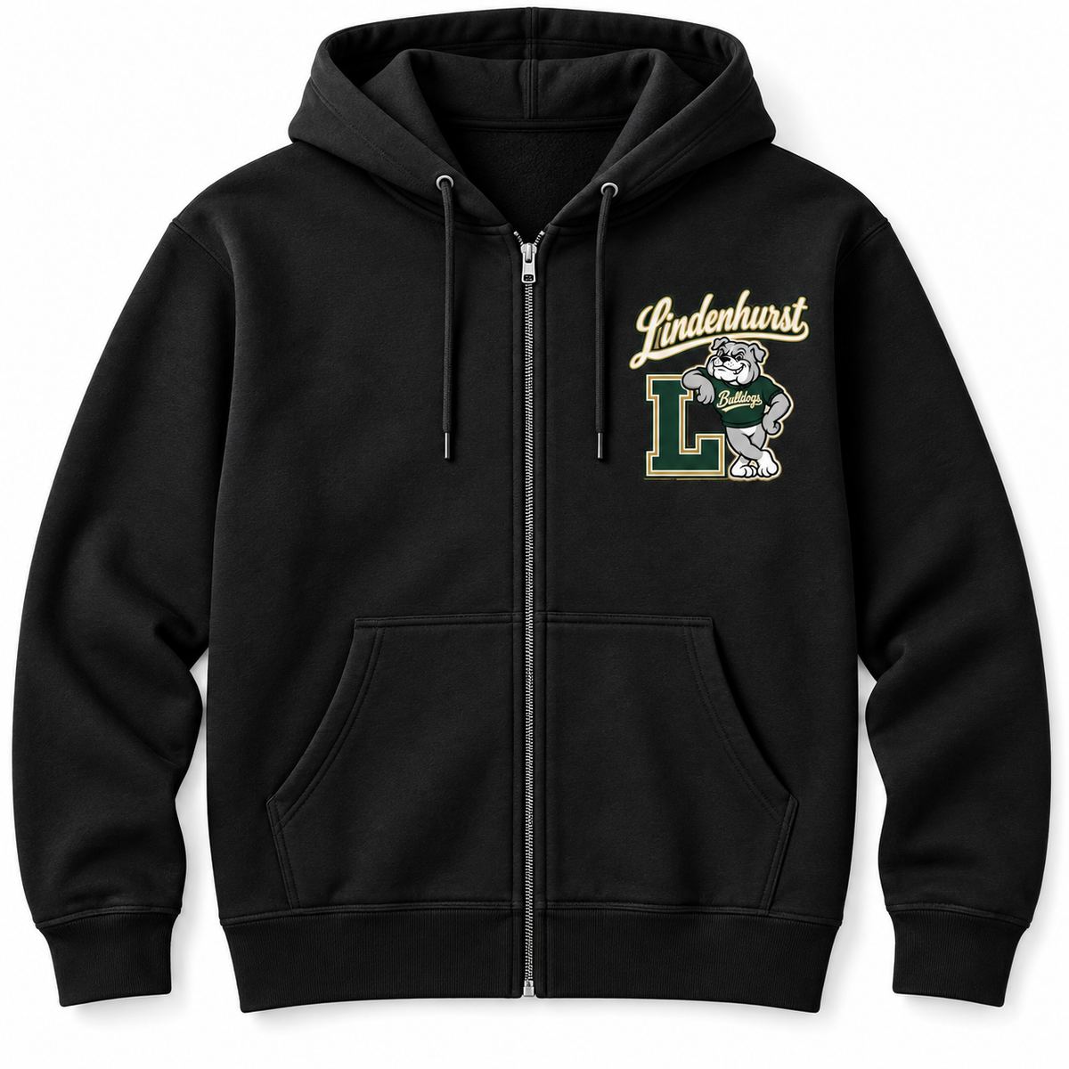 Lindenhurst Bulldogs Heritage Full-Zip Hoodie Black
