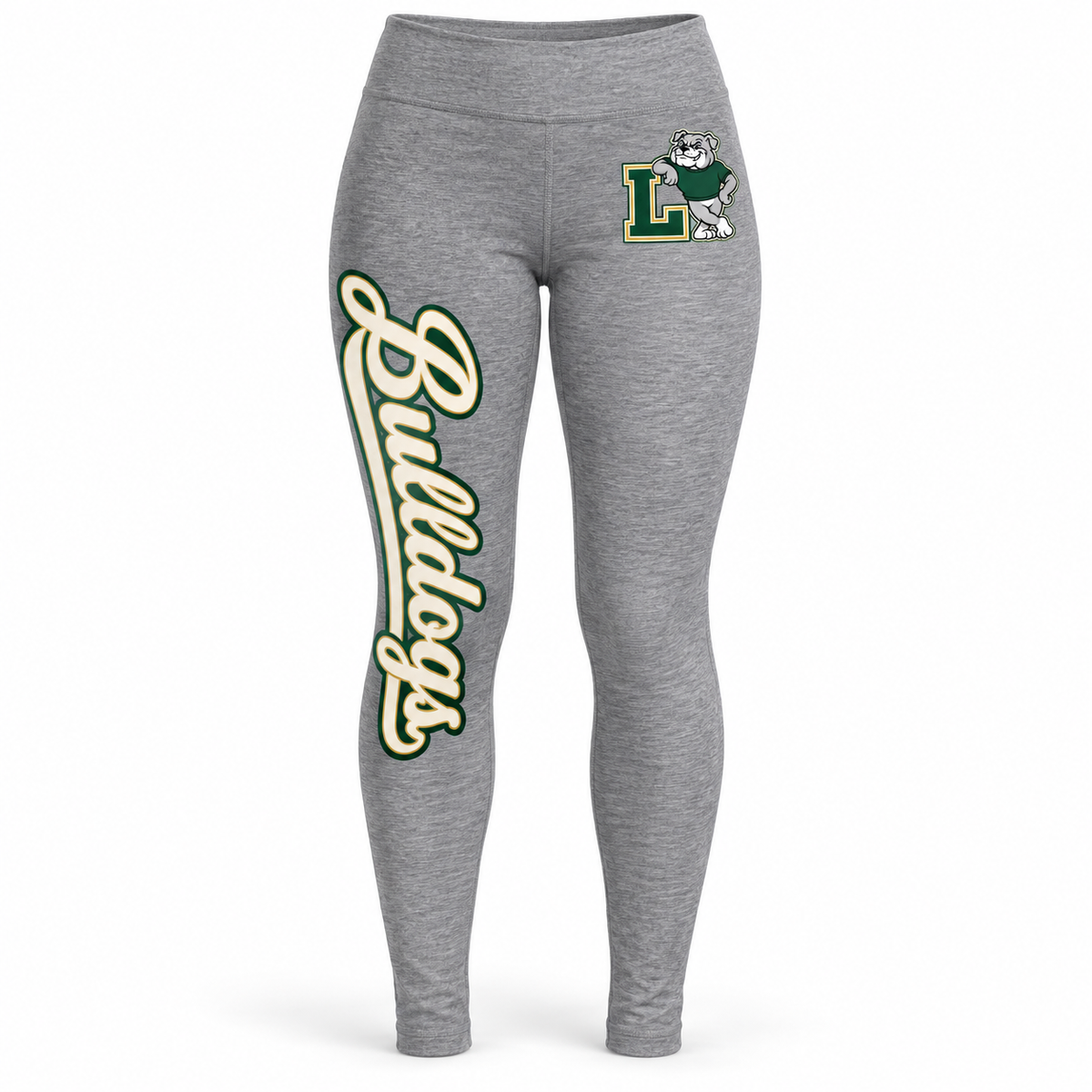 Lindenhurst Bulldogs Heritage Leggings Heather Gray