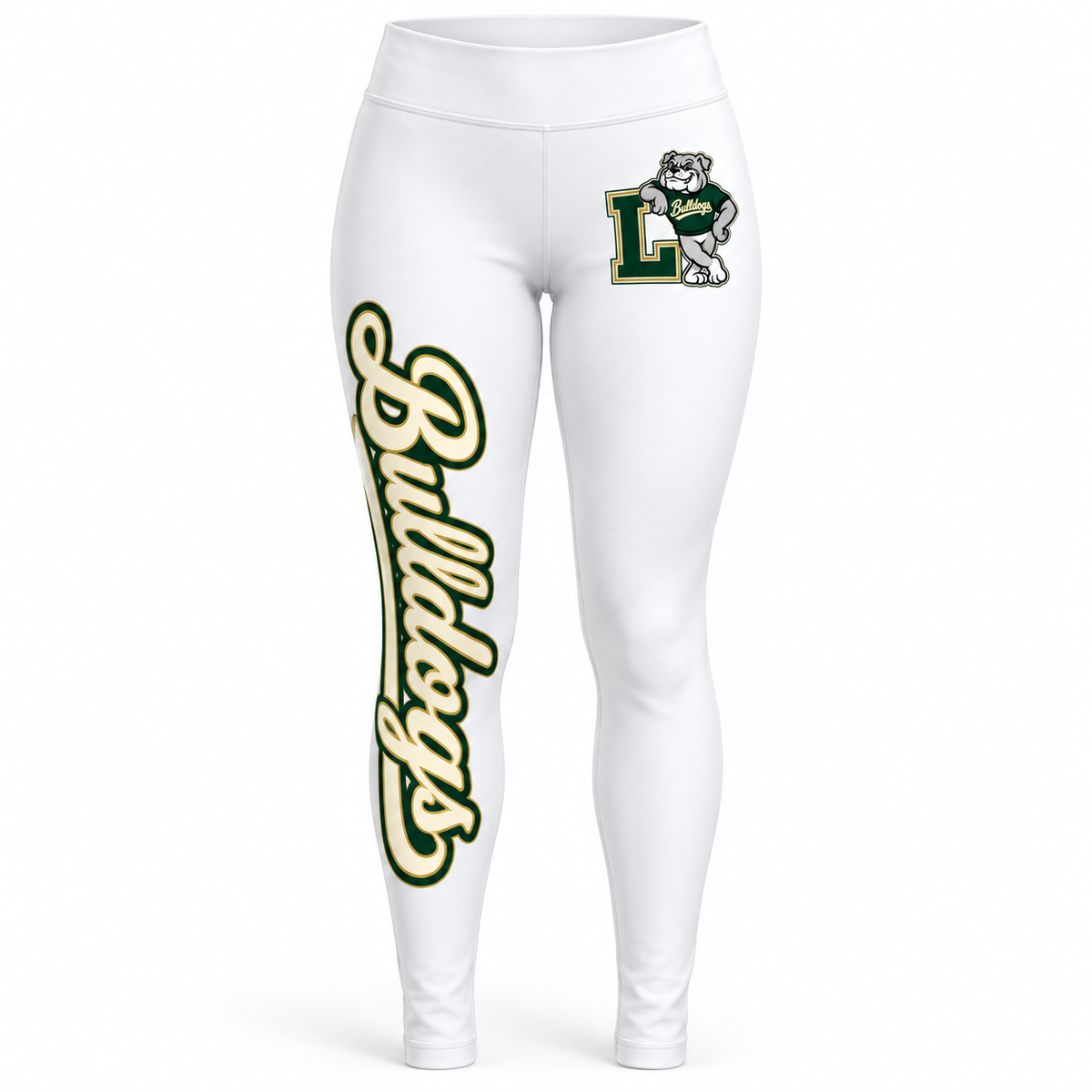 Lindenhurst Bulldogs Heritage Leggings White