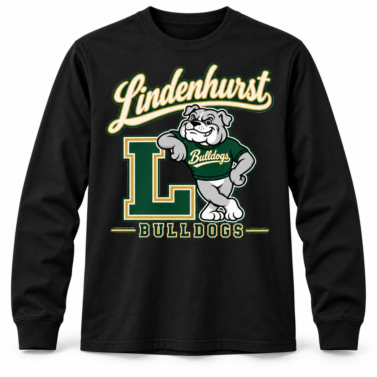 Lindenhurst Bulldogs heritage long black