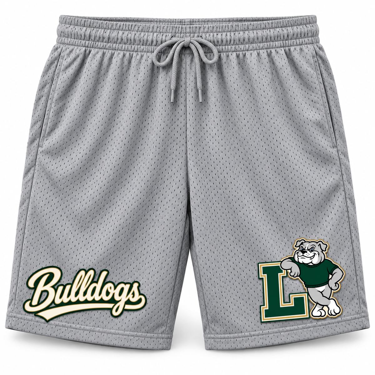 Lindenhurst Bulldogs Heritage Mesh Jersey Shorts Heather Gray