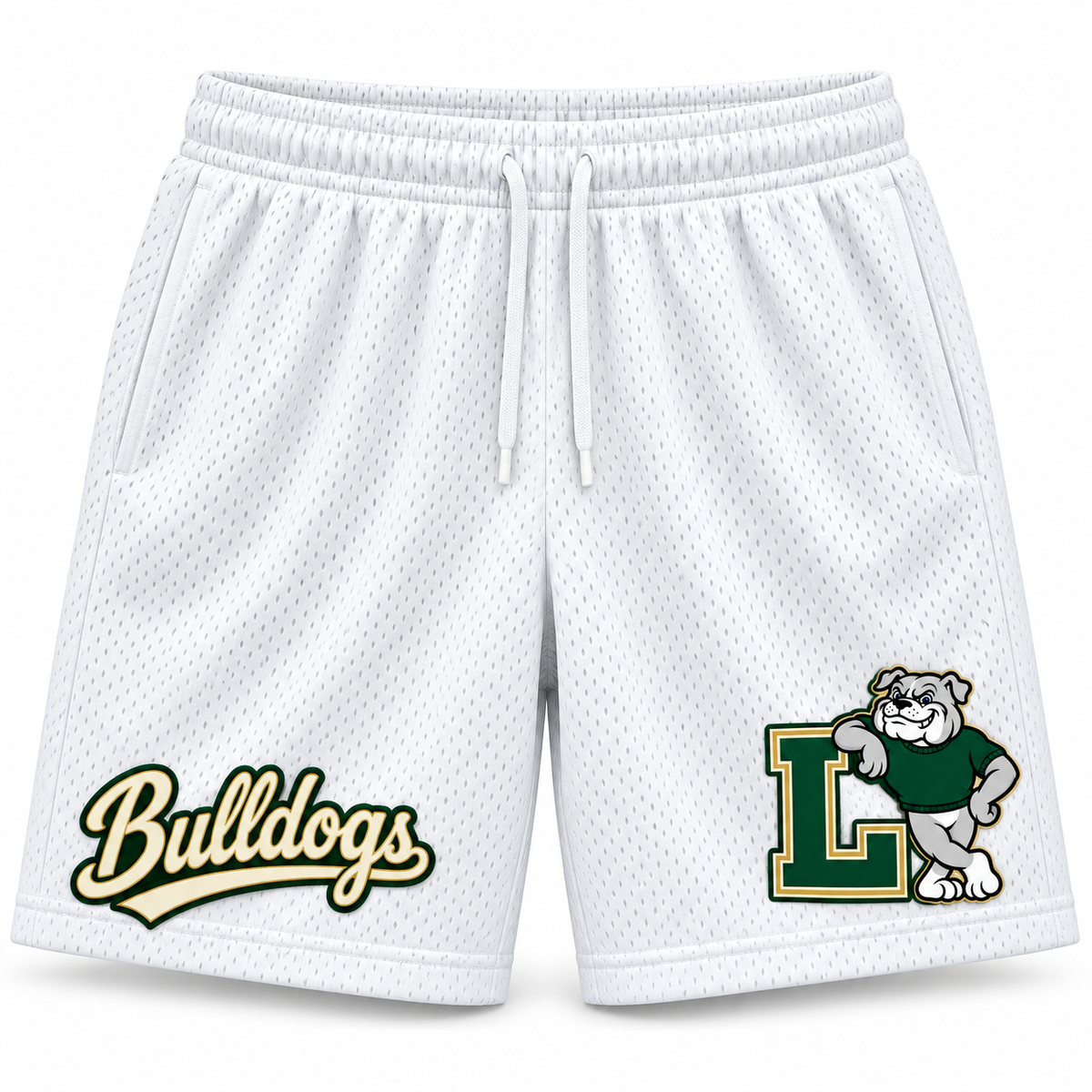 Lindenhurst Bulldogs Heritage Mesh Jersey Shorts White