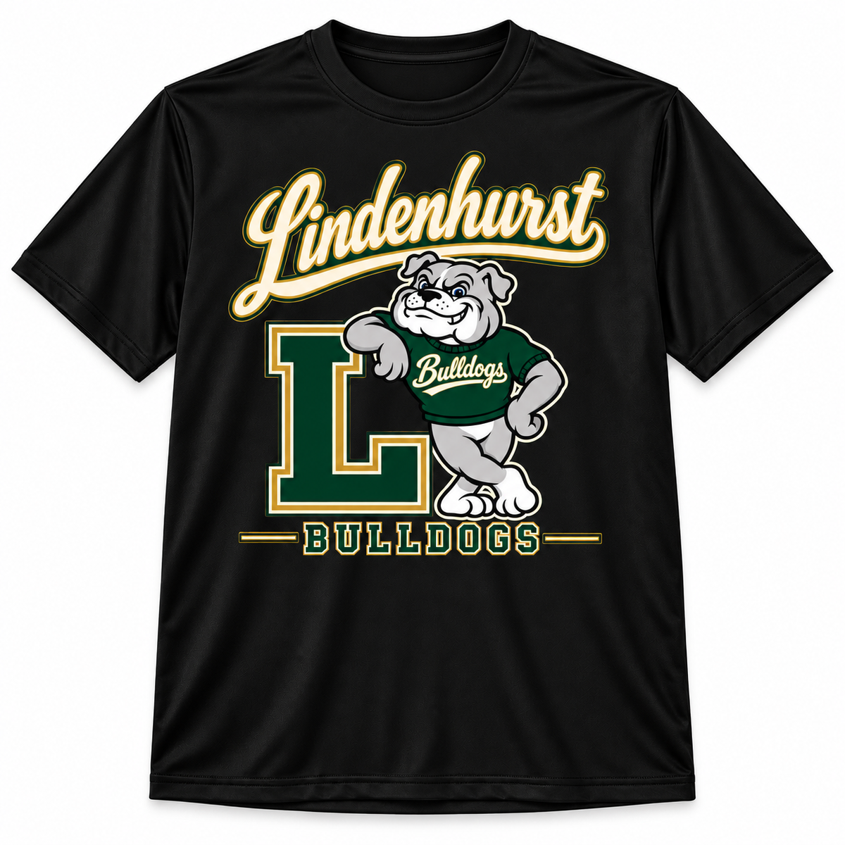 Lindenhurst Bulldogs Heritage Performance Sport Tee Black
