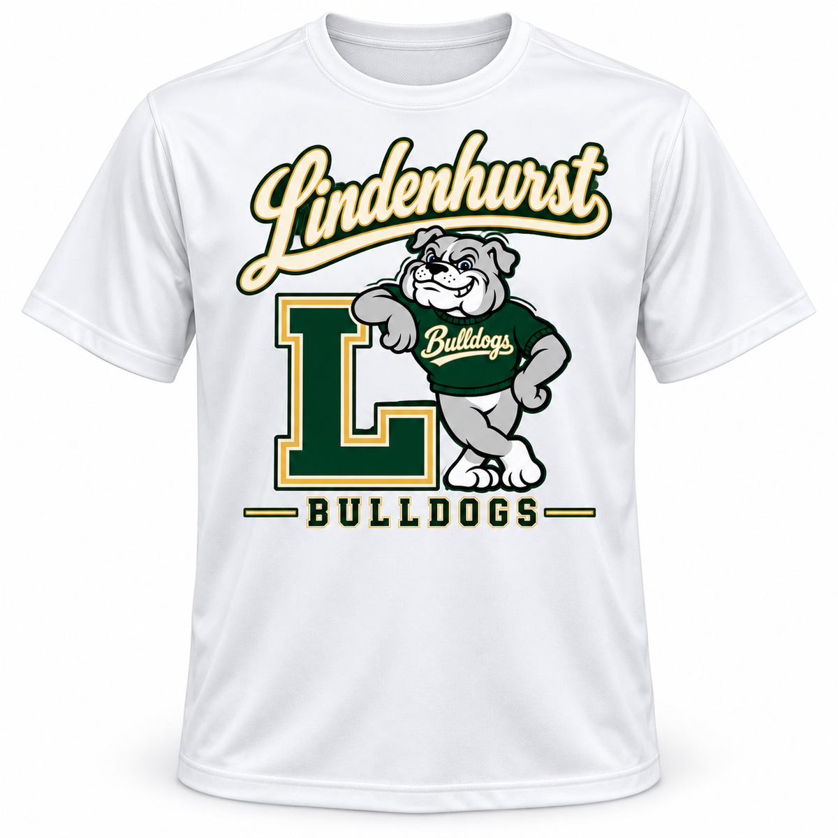 Lindenhurst Bulldogs Heritage Performance Sport Tee White
