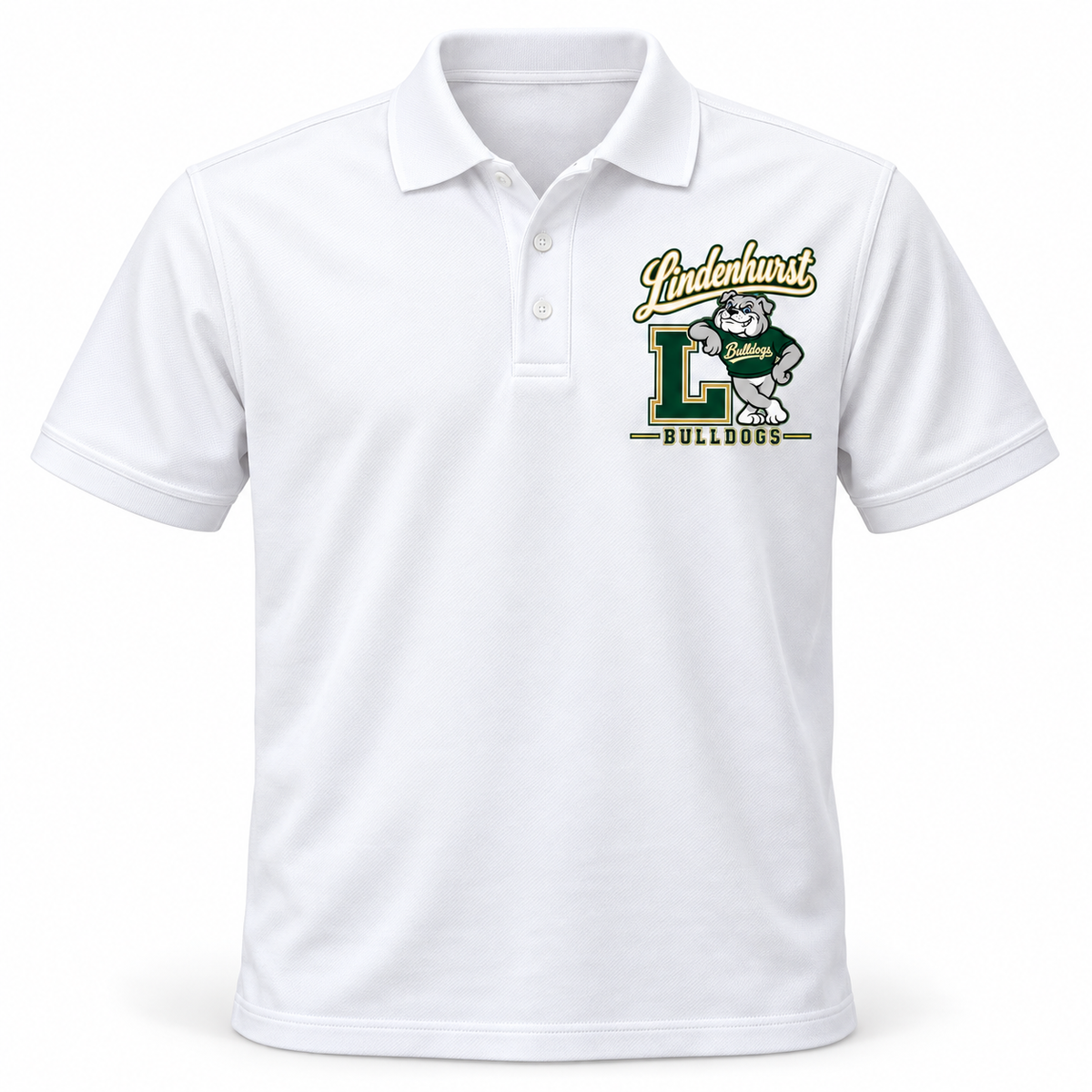 Lindenhurst Bulldogs Heritage Polo White