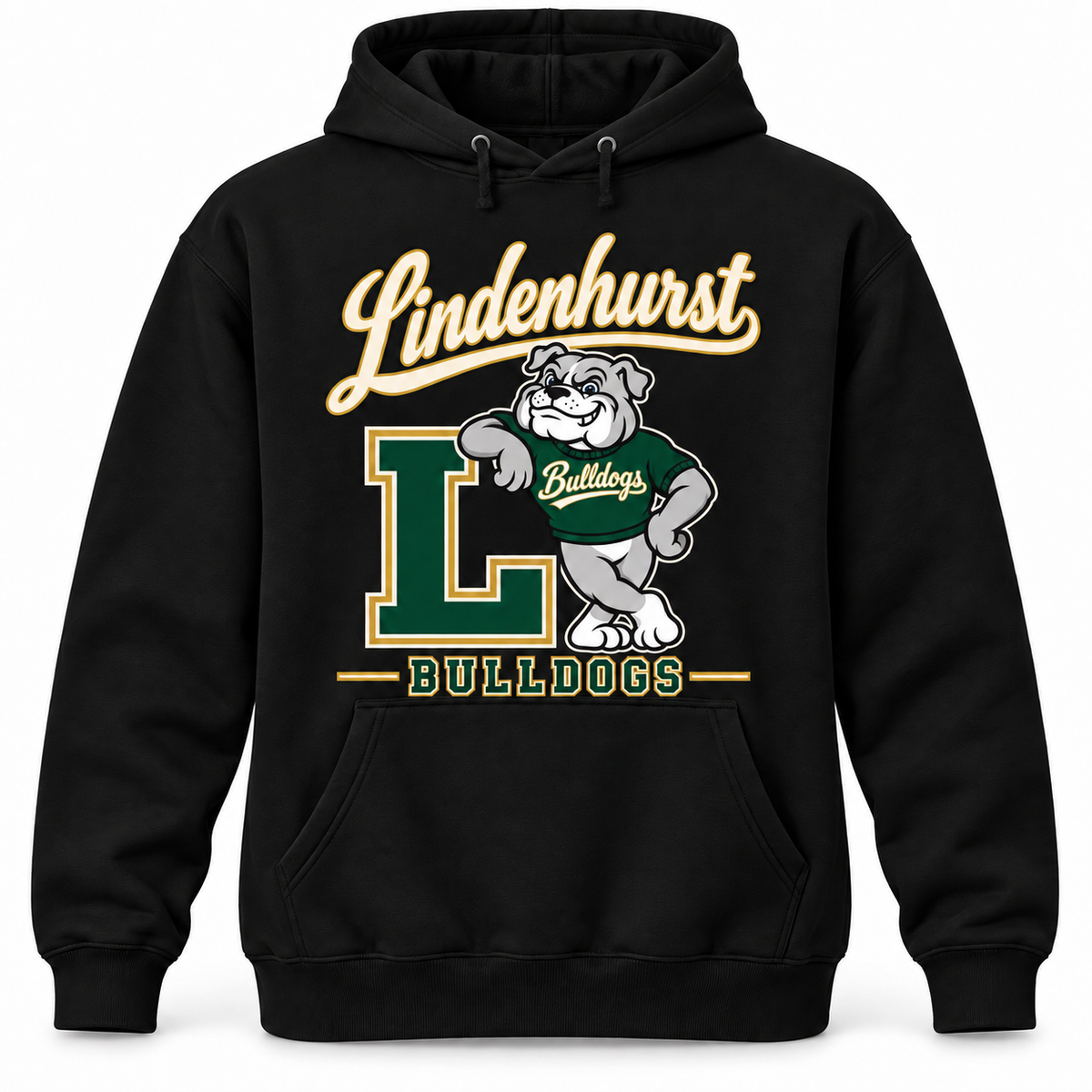 Lindenhurst Bulldogs Heritage Pullover Hoodie Black