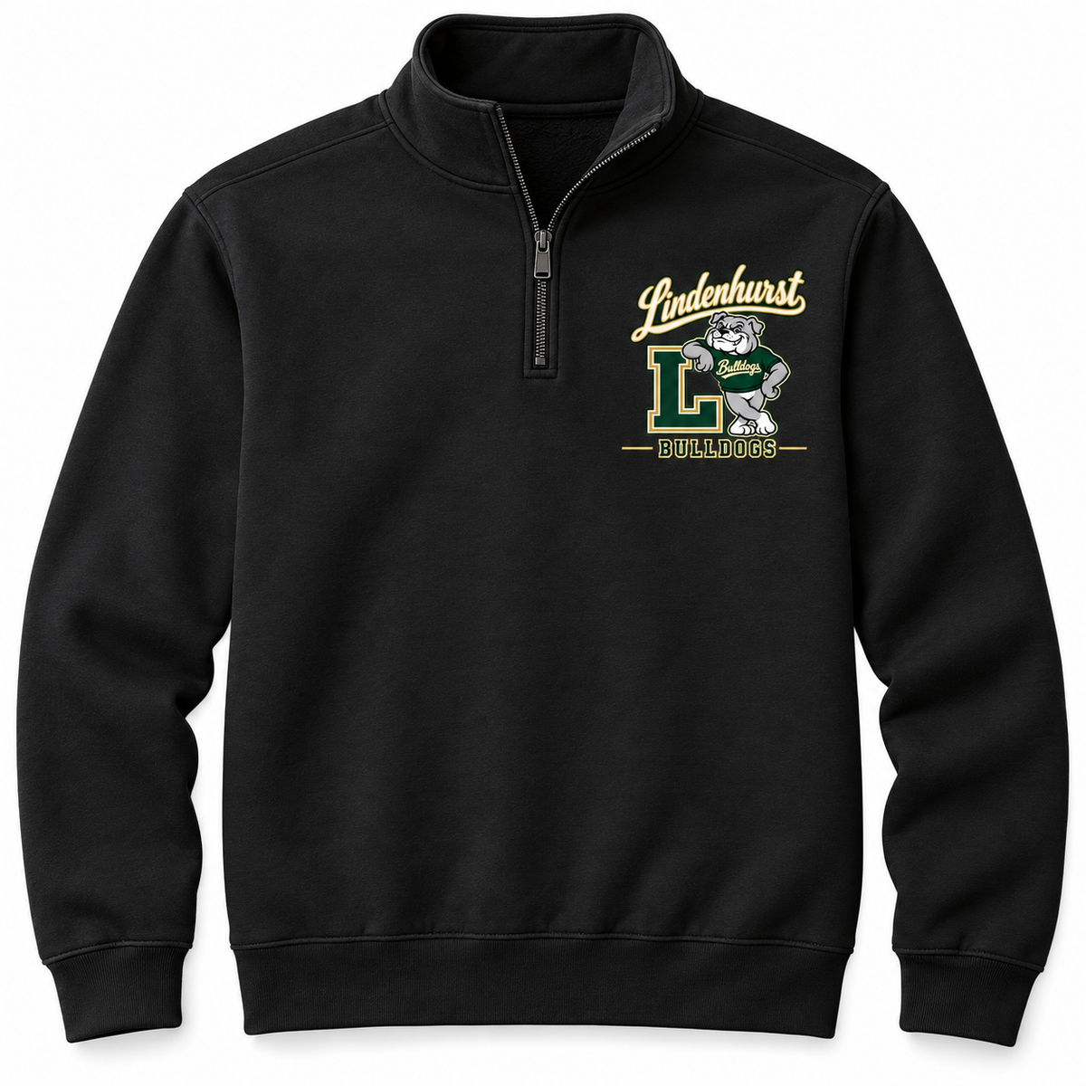 Lindenhurst Bulldogs Heritage Quarter-Zip Pullover Black