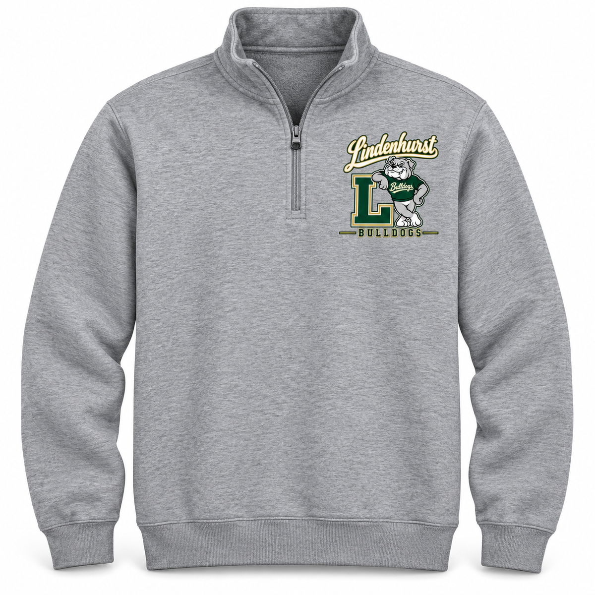 Lindenhurst Bulldogs Heritage Quarter-Zip Pullover Heather Gray