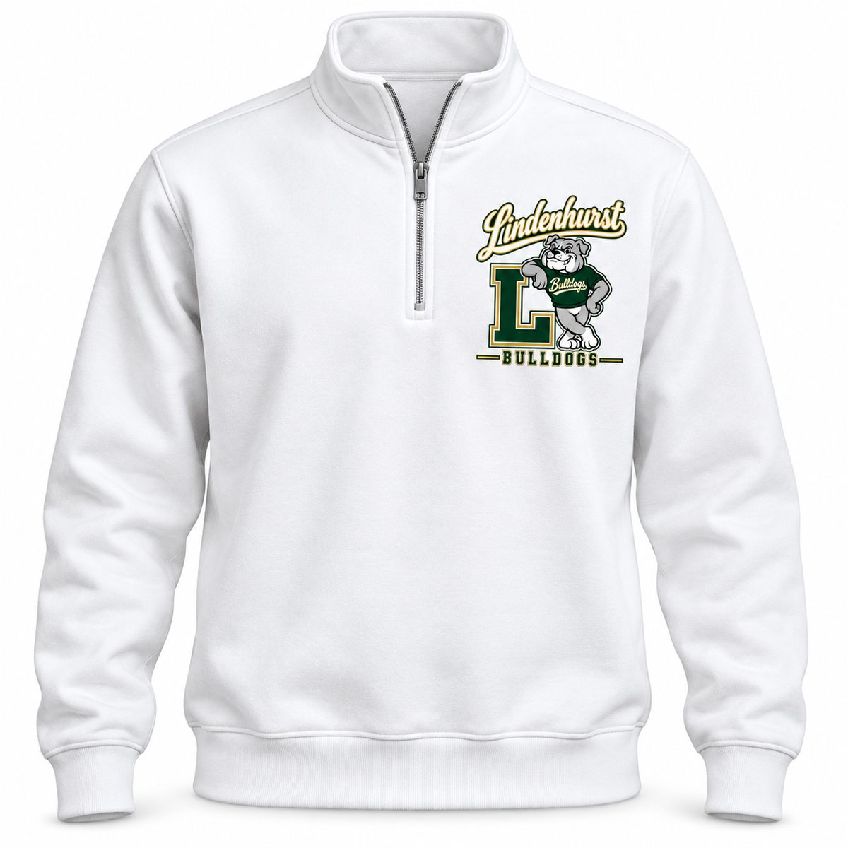 Lindenhurst Bulldogs Heritage Quarter-Zip Pullover White