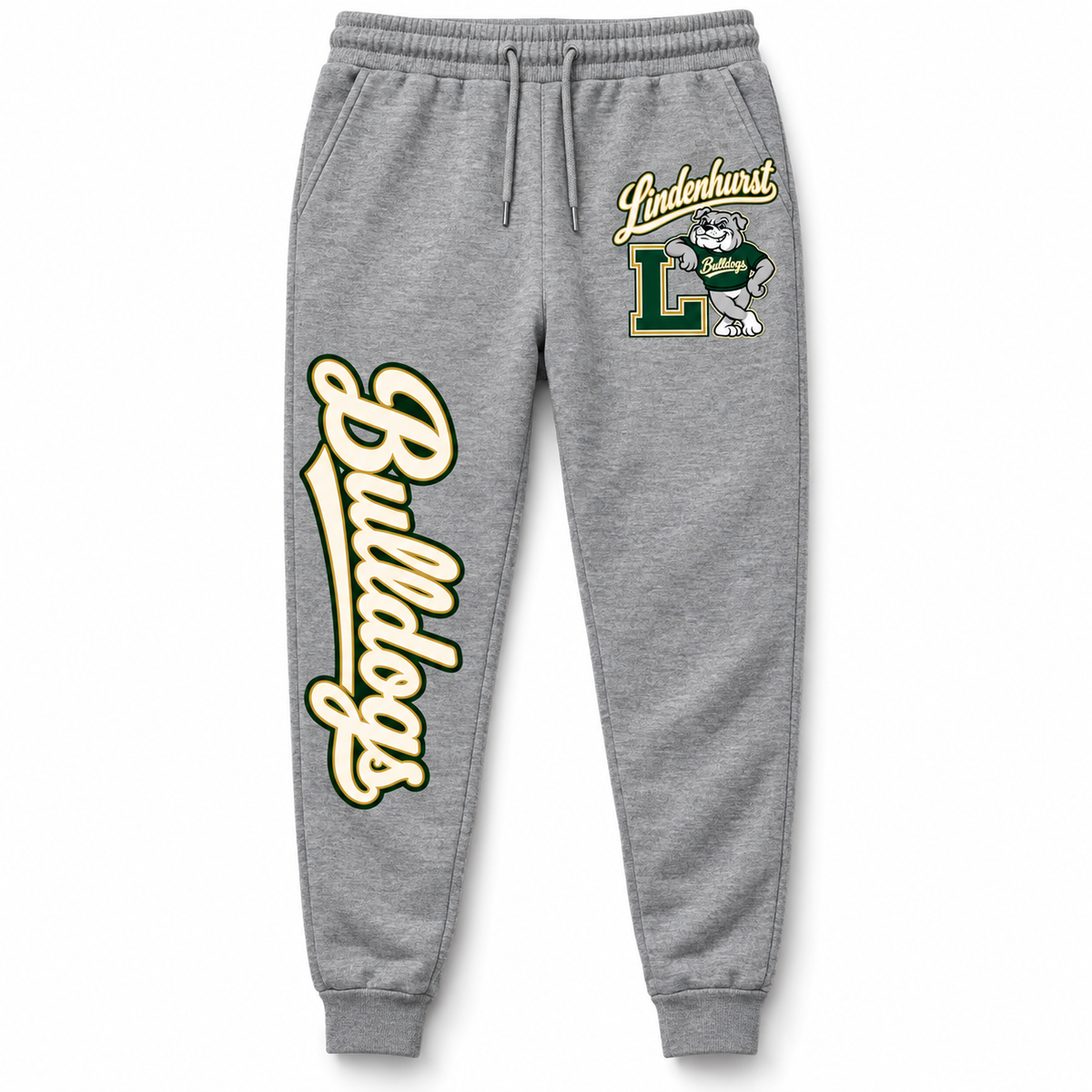 Lindenhurst Bulldogs Heritage Right-Leg Joggers Heather Gray