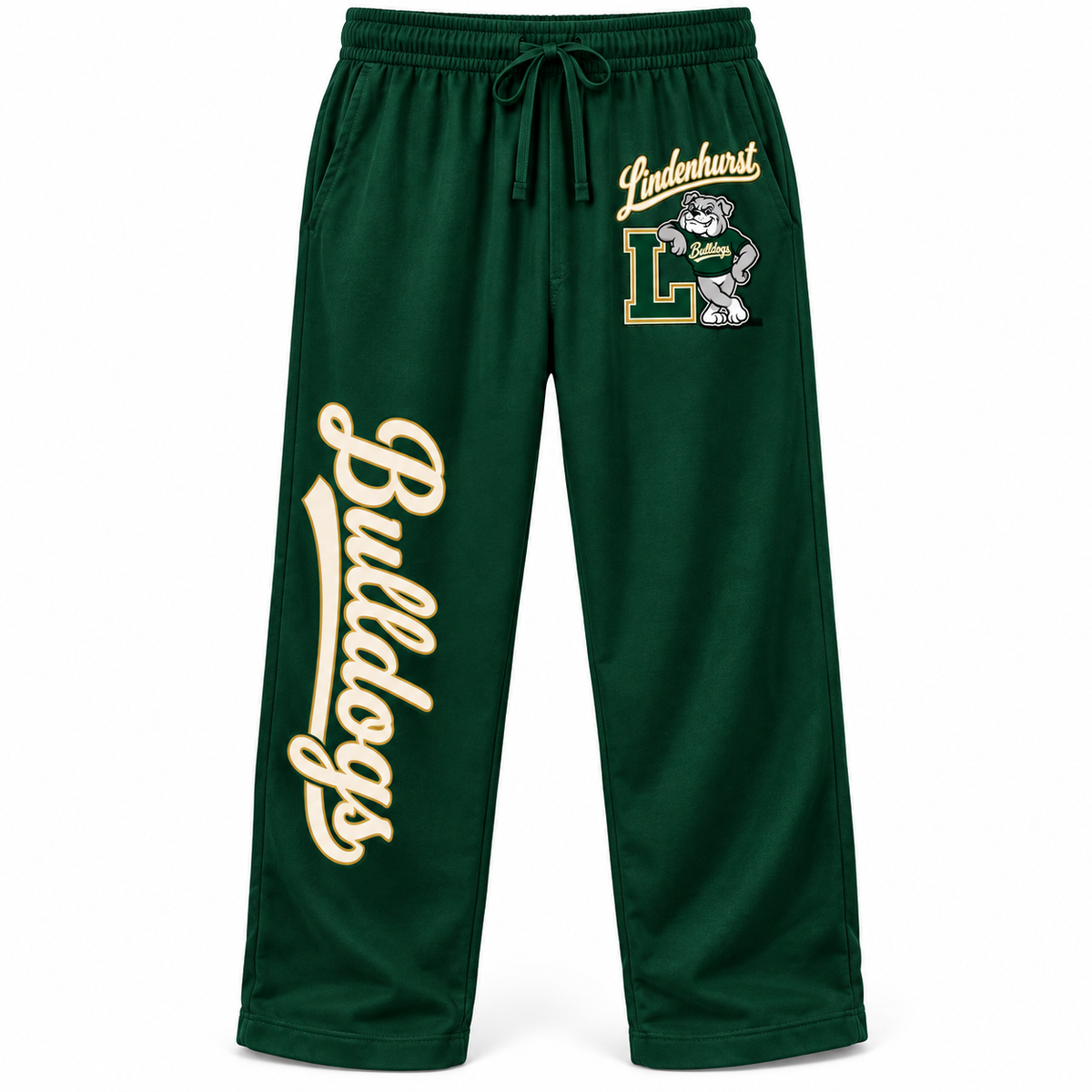 Lindenhurst Bulldogs Heritage Solid Pajama Pants Forest Green
