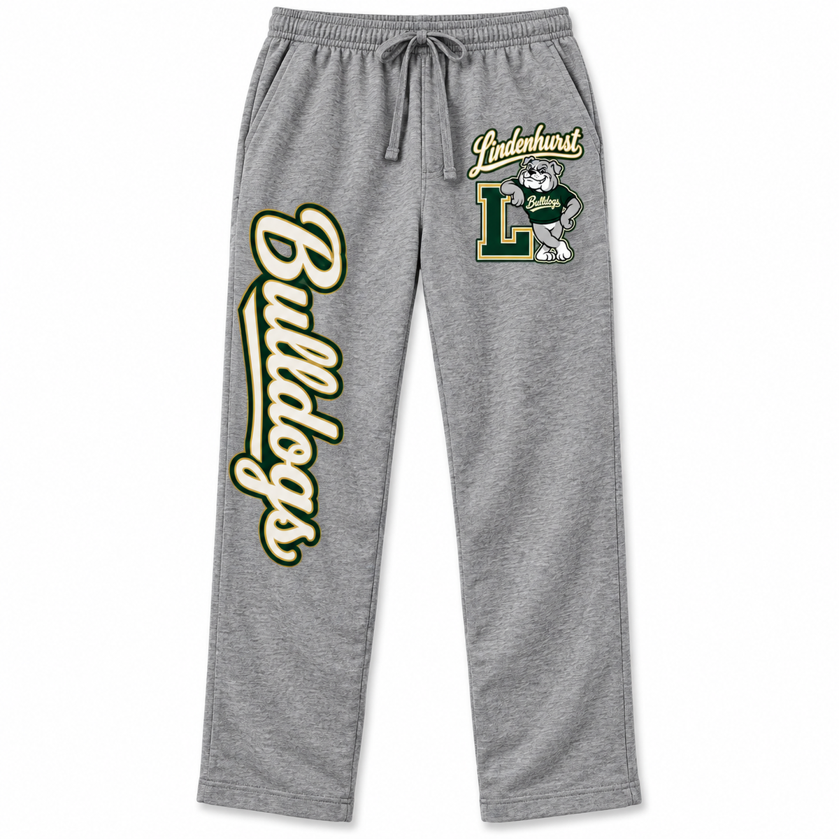Lindenhurst Bulldogs Heritage Solid Pajama Pants Heather Gray