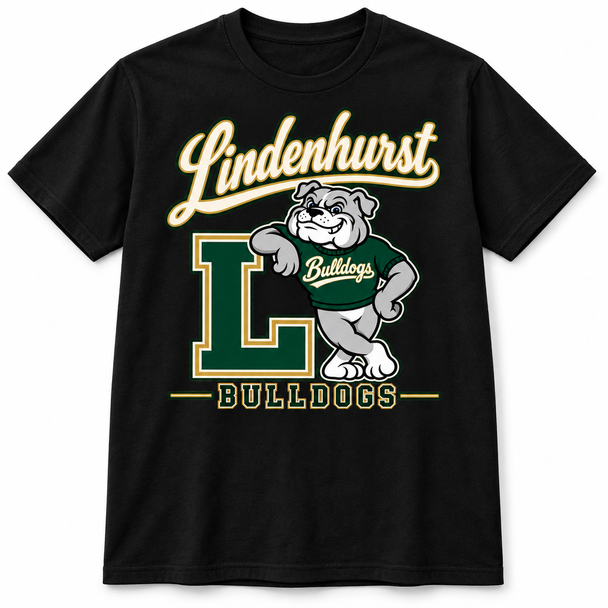 Lindenhurst Bulldogs Heritage T-Shirt Black