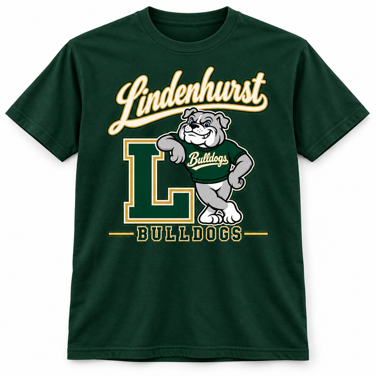 Lindenhurst Bulldogs Heritage T-Shirt Forest Green