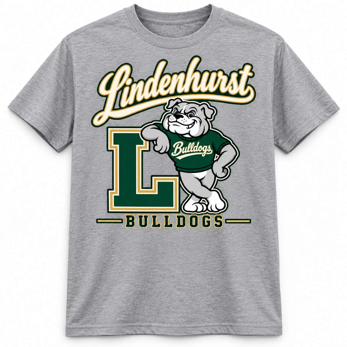 Lindenhurst Bulldogs Heritage T-Shirt Heather Gray