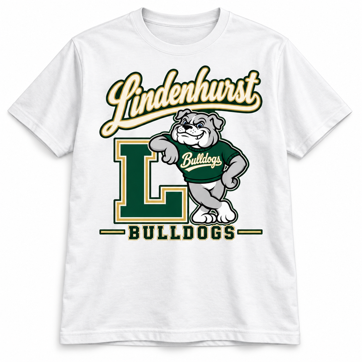 Lindenhurst Bulldogs Heritage T-Shirt White