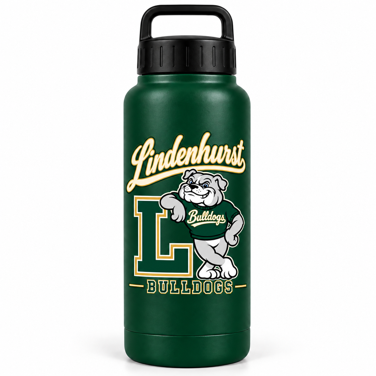 Lindenhurst Bulldogs Heritage Water Bottle Forest Green