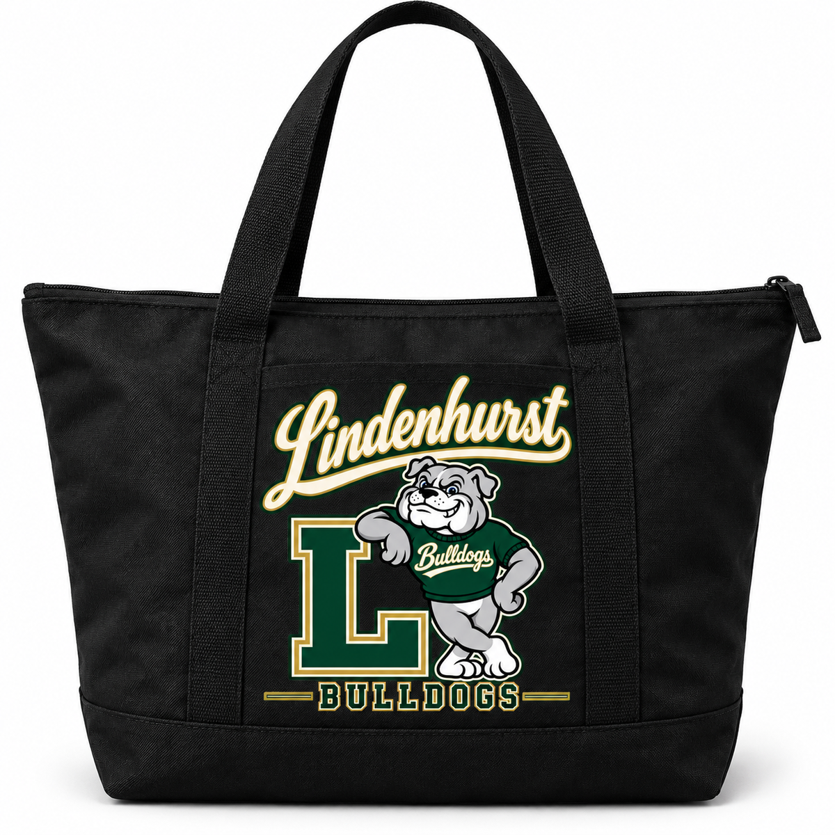 Lindenhurst Bulldogs Heritage Zip Tote Black