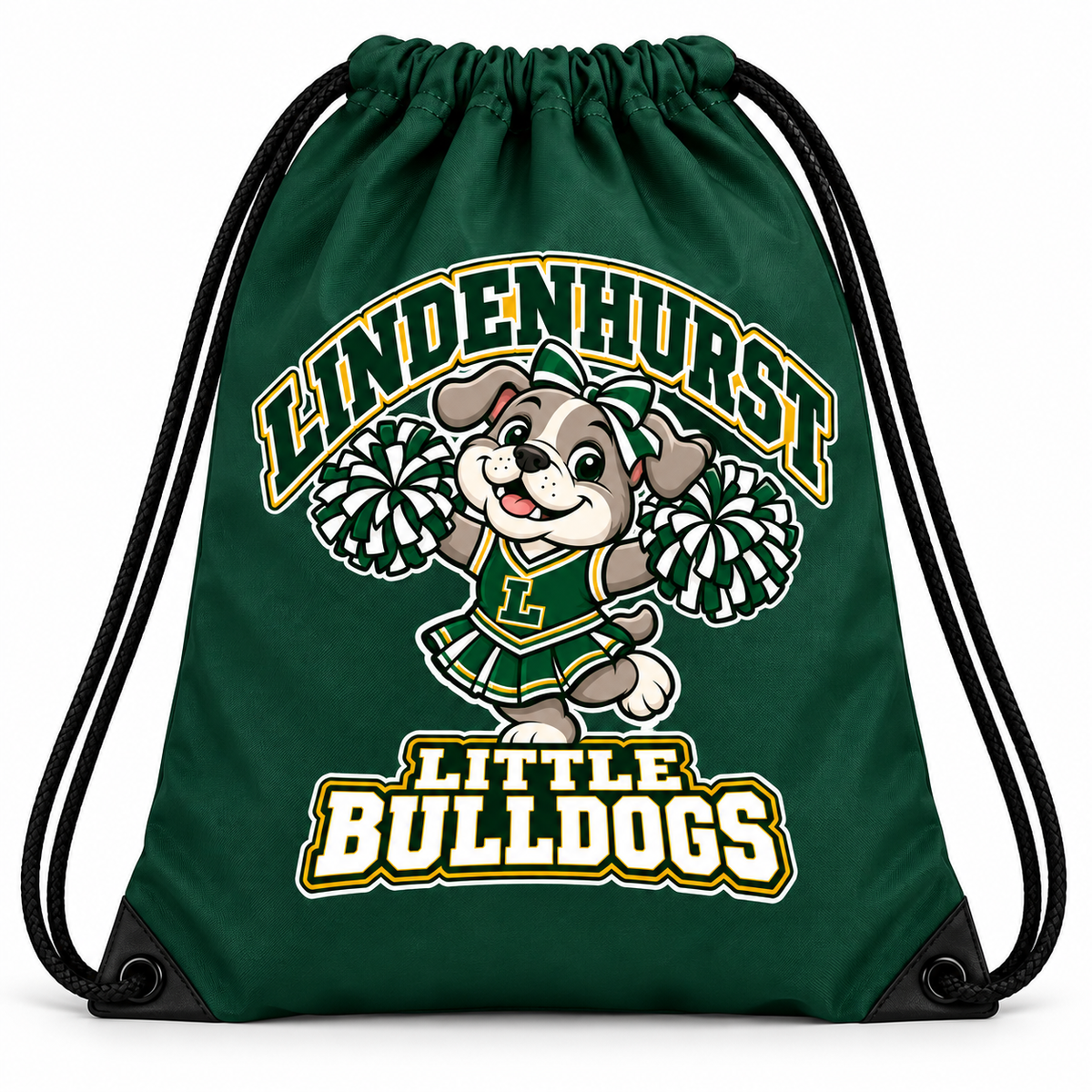 Lindenhurst Little Bulldogs Little Cheer Captain Drawstring Backpack, front view