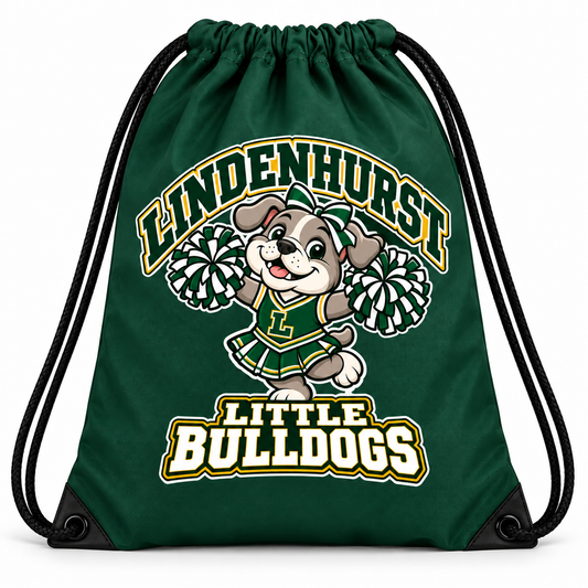 Lindenhurst Little Bulldogs Little Cheer Captain Drawstring Backpack, front view
