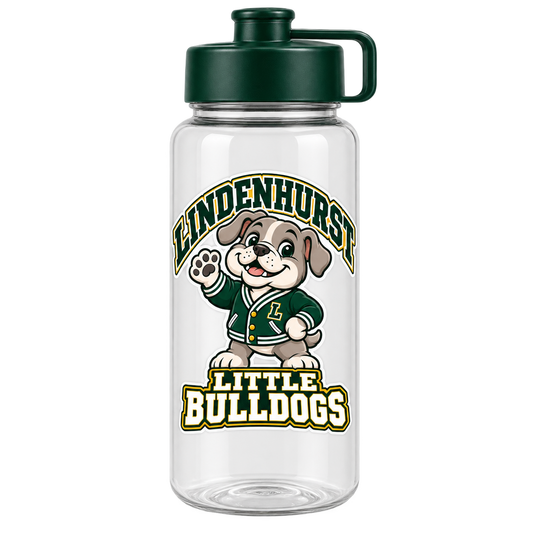 Lindenhurst Little Bulldogs Varsity Pup Water Bottle, front view