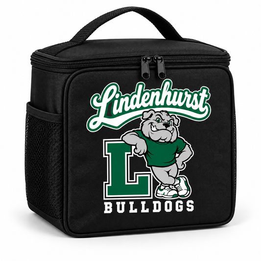 Lindenhurst Retro Bulldogs Leaning L Lunch Cooler in Black