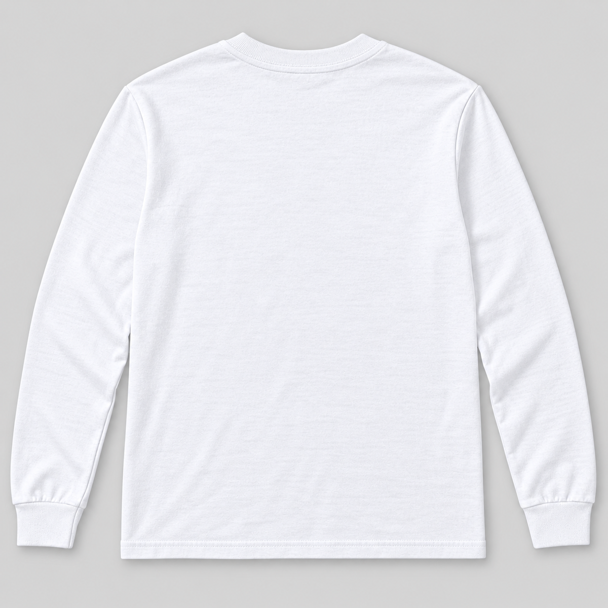 Plain rear view of the youth long-sleeve tee; no back print