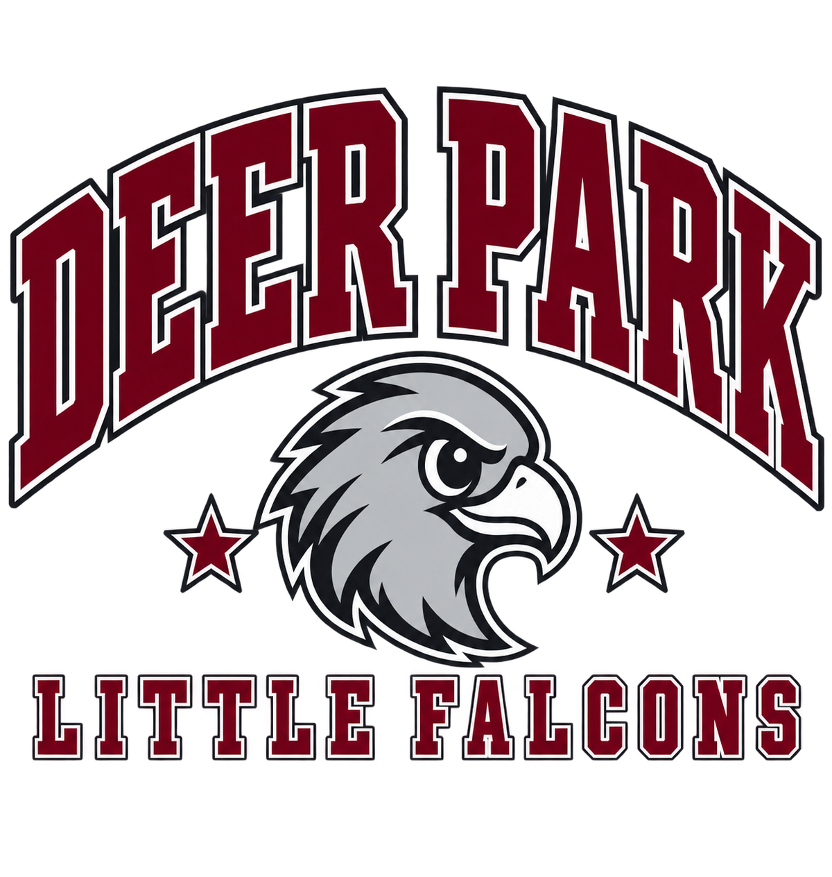 Deer Park Little Falcons collegiate original front artwork detail