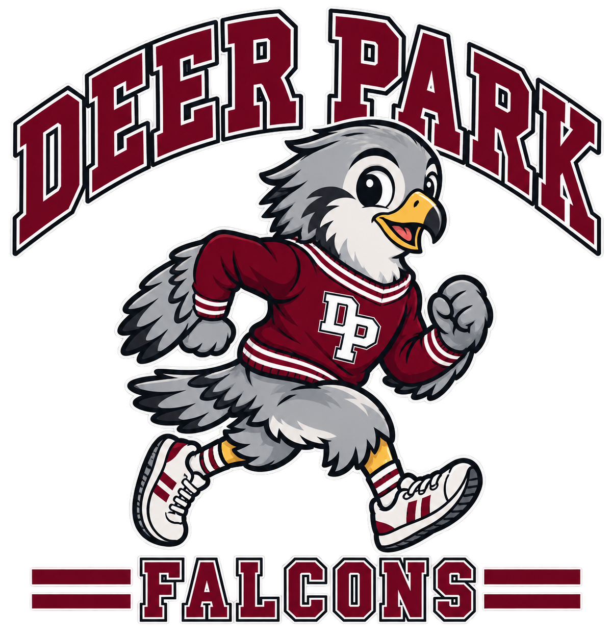 Deer Park Little Falcons retro original front artwork detail