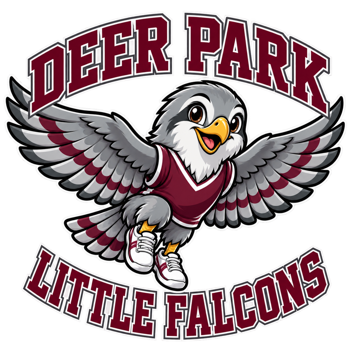 Deer Park Little Falcons soar original front artwork detail
