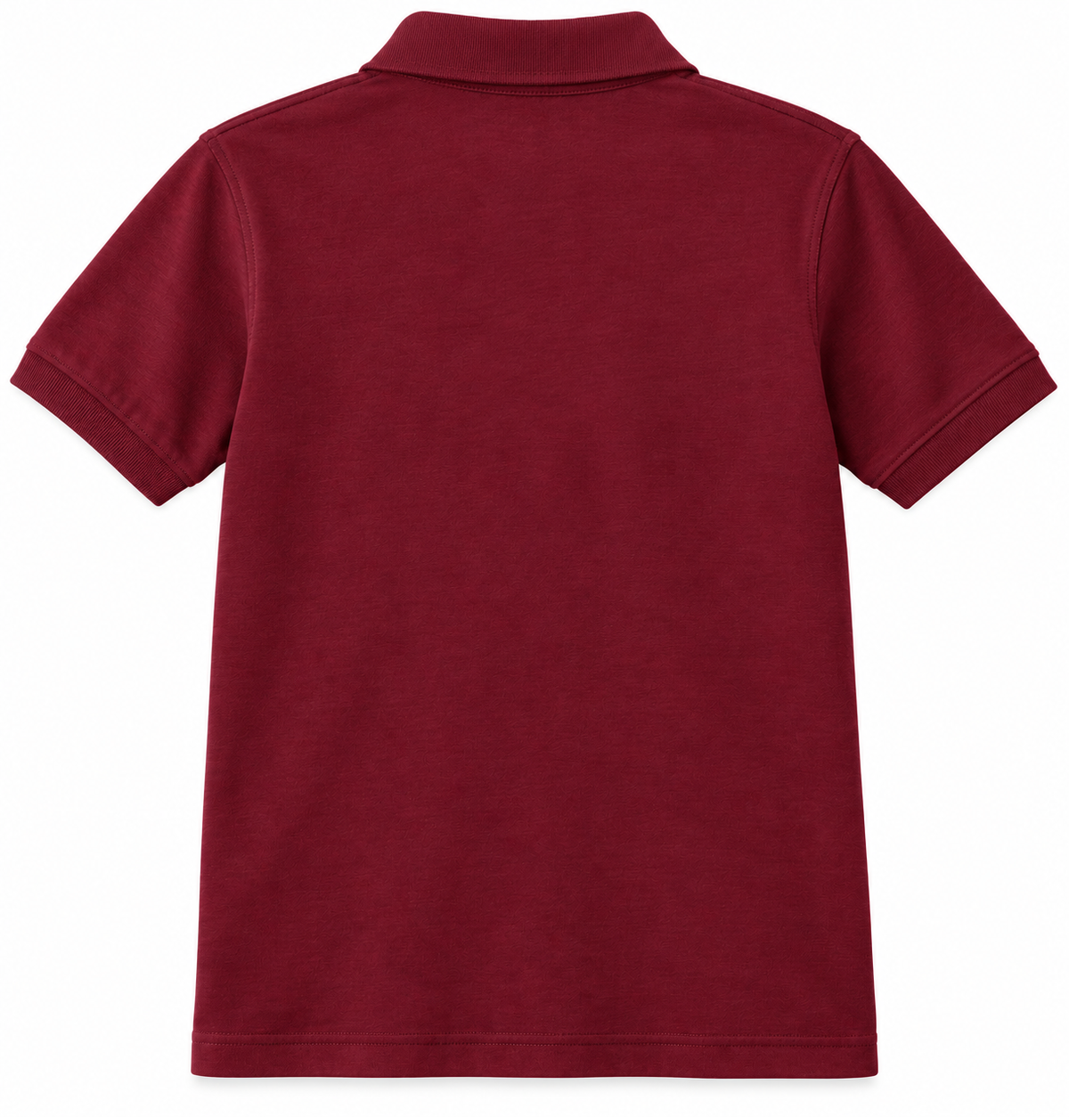Maroon youth jersey polo plain back; no back print