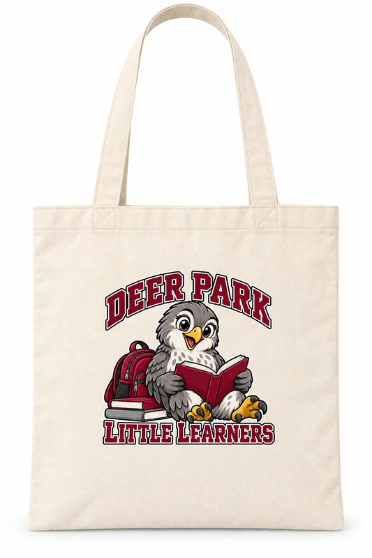 Little Falcons Little Learner canvas tote in Natural, front view
