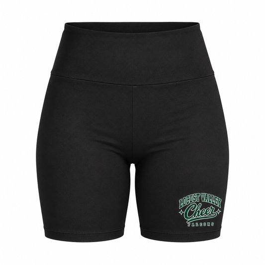 Women's Script High-Waist Bike Shorts digital mockup