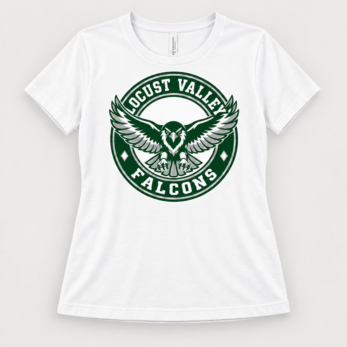 Digital mockup: White Locust Valley Women's Flight Seal Relaxed Tee, front view