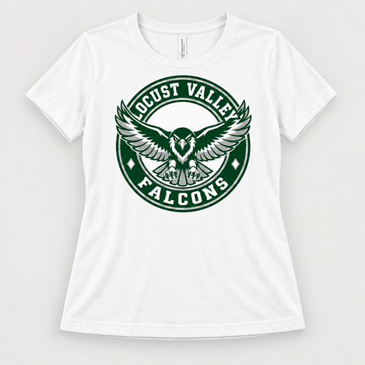 Digital mockup: White Locust Valley Women's Flight Seal Relaxed Tee, front view