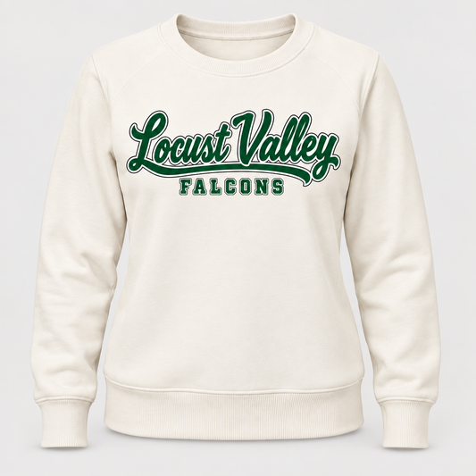 Digital mockup: Gardenia Locust Valley Women's Sideline Script Crewneck, front view