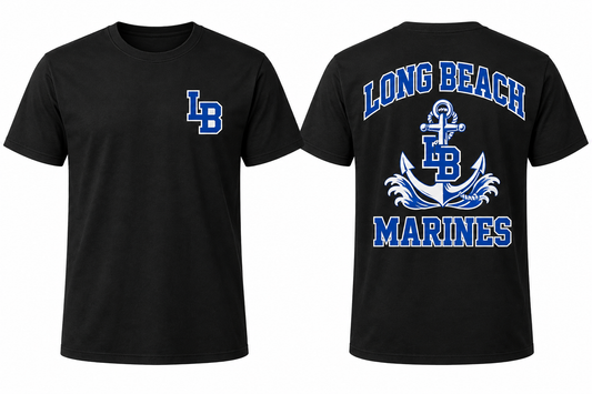 LONG BEACH MARINES black tee front and back
