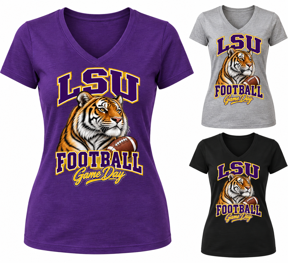 LSU Women's Mascot V-Neck T-Shirt — product thumbnail